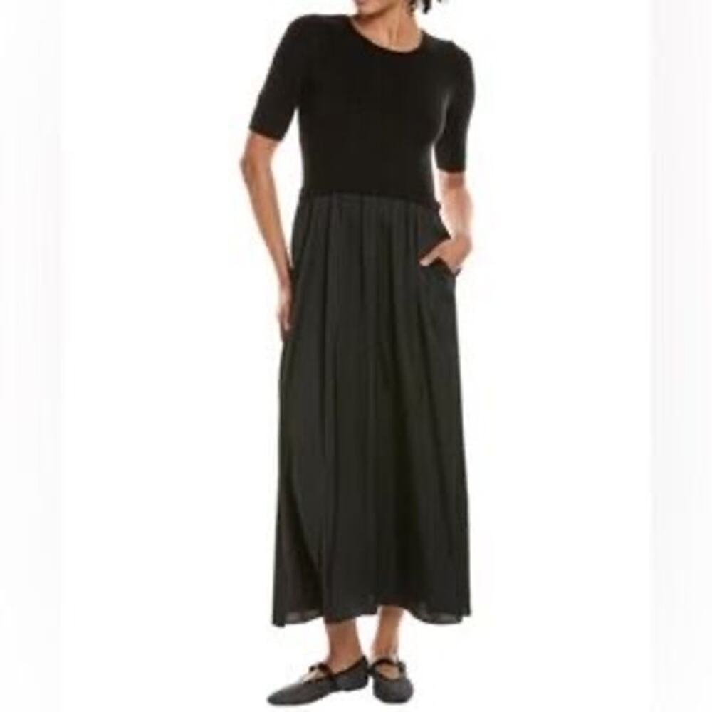 TAYLOR maxi dress featuring a ribbed knit scoop-neck top and flowy skirt Size S